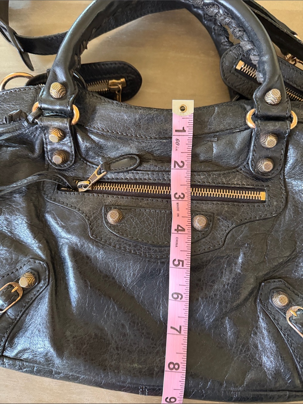 Balenciaga Black Leather Satchel with Gold Hardware - Picture 16 of 16